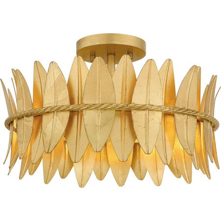 Quoizel Liza Semi Flush 3 Lights Gold Leaf LIZ1716GFL